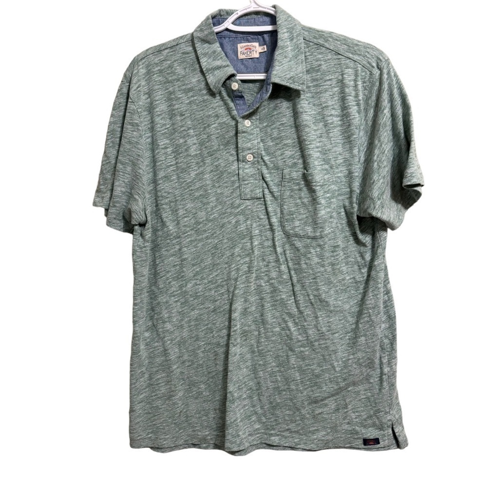 Faherty Sz Md Heathered Polo Shirt